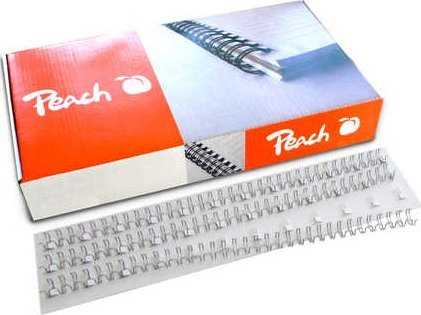 Peach Peach Drahtbinderücken 3:1 Easy-Wire 34 loop A4 8mm sidabrinis