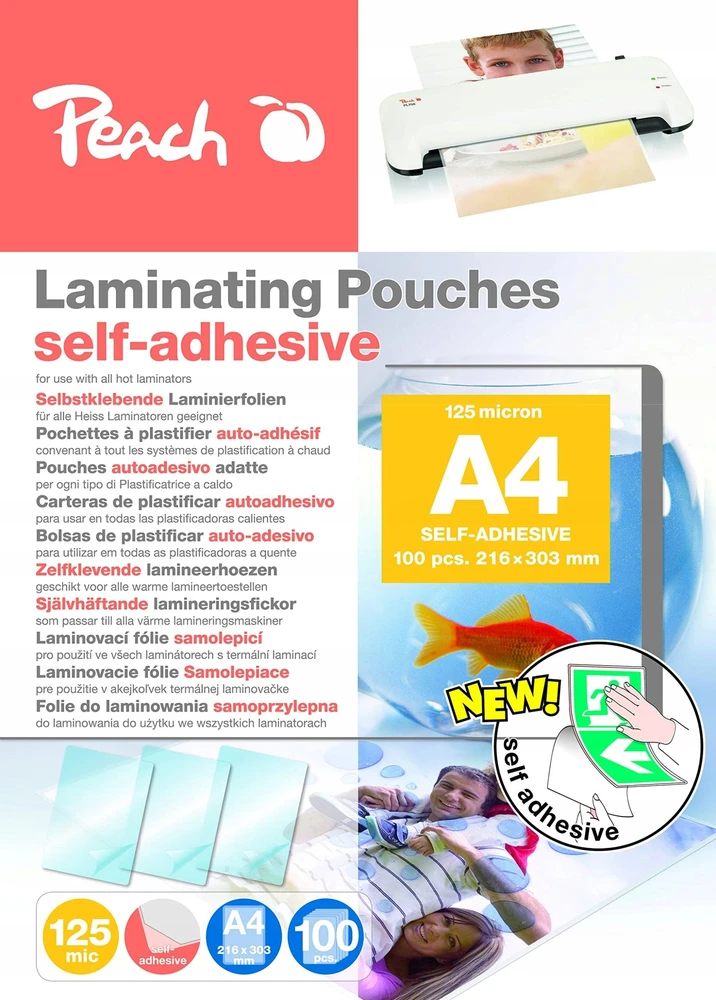 Peach Peach Laminierfolien A4 (303x216mm), 125mic selbstklebend