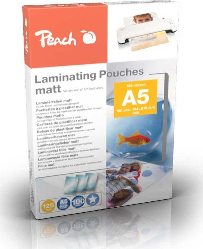 Peach Folie laminacyjne A5 (154x216mm), 125mic, matinė
