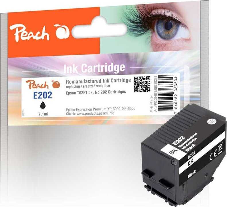 Peach Peach PI200-668 šovinys su rašalu 1 vnt. Analogas Standartinis našumas Juodas