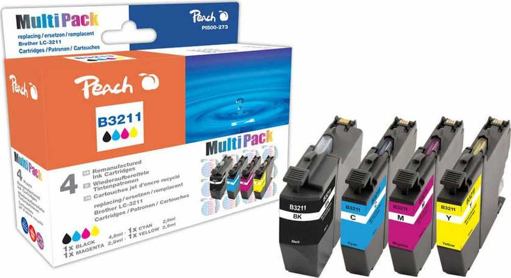 Peach Peach PI500-273 kasetė su rašalu 4 vnt. atitikmuo Juoda, Žydra, Purpurinė, Geltona