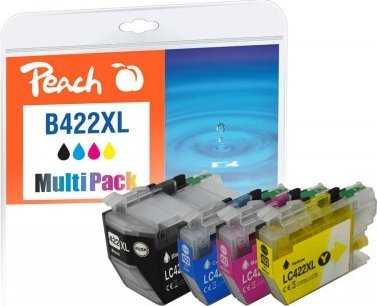 Peach Peach PI500-383 rašalo kasetė 4 vnt. Replacement High (XL) Juoda, Žydra, Violetinė, Geltona