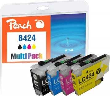 Peach Peach PI500-389 rašalo kasetė 4 vnt. Originali Standartinė išeiga Juoda, Žydra, Purpurinė, Geltona