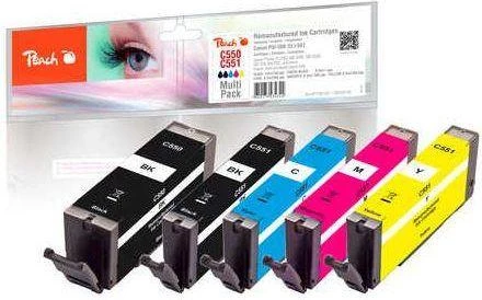 Tusz Peach Tusz PI100-327 /PGI-550, CLI-551 (Photo juodas, Juodas, Cyan, Magenta, Geltona)