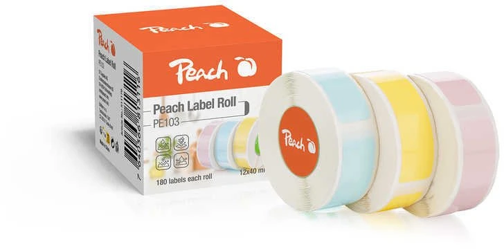 Peach Atsarginiai etikečių spausdintuvo voleliai PE-110 3 voleliai B/C/Y