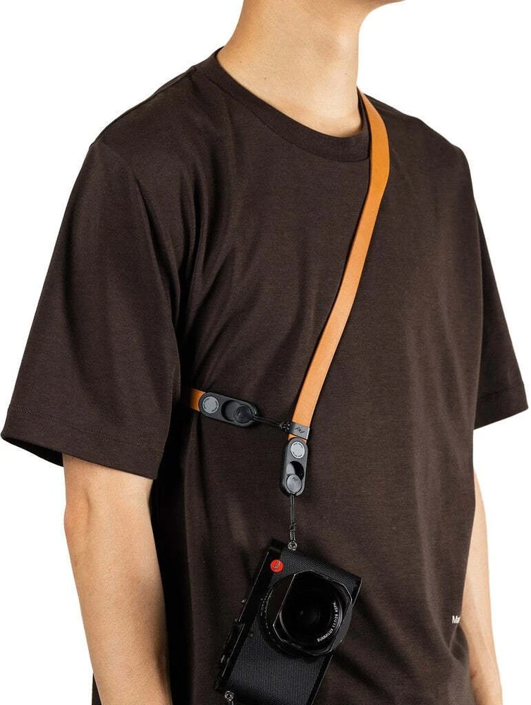 Peak Design Dirželis Form Leather Camera Strap Short Amber – gintarinis
