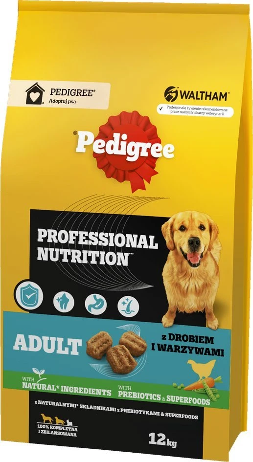 PEDIGREE Professional suaugusių šunų sausas ėdalas su vištiena, 12 kg