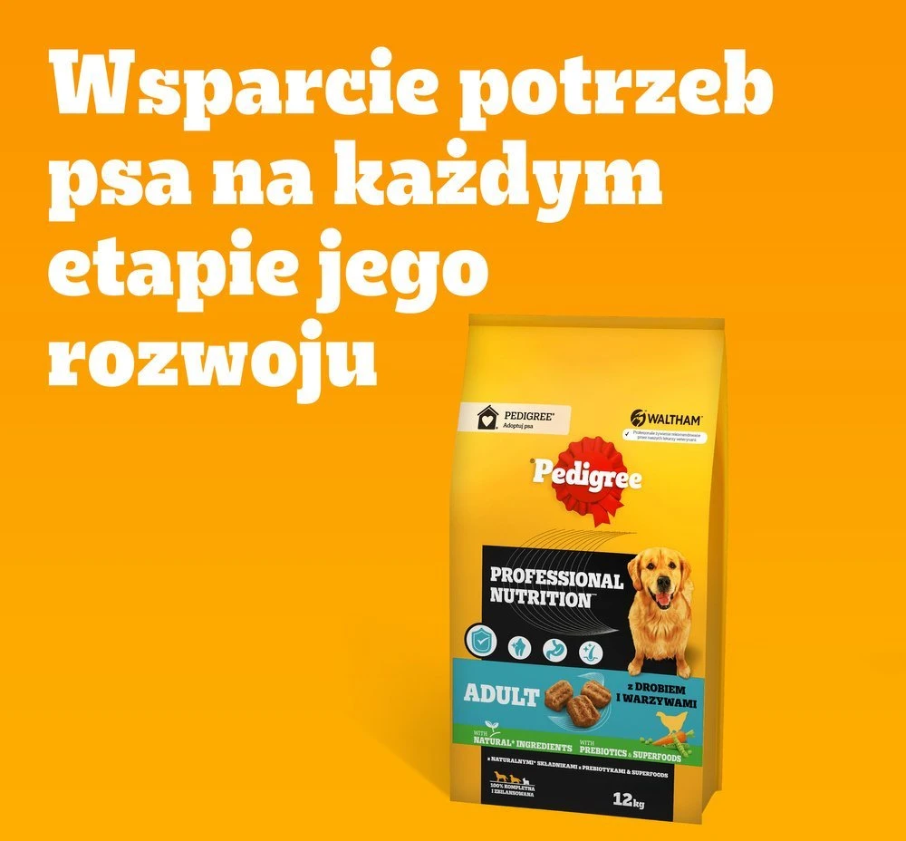 PEDIGREE Professional suaugusių šunų sausas ėdalas su vištiena, 12 kg