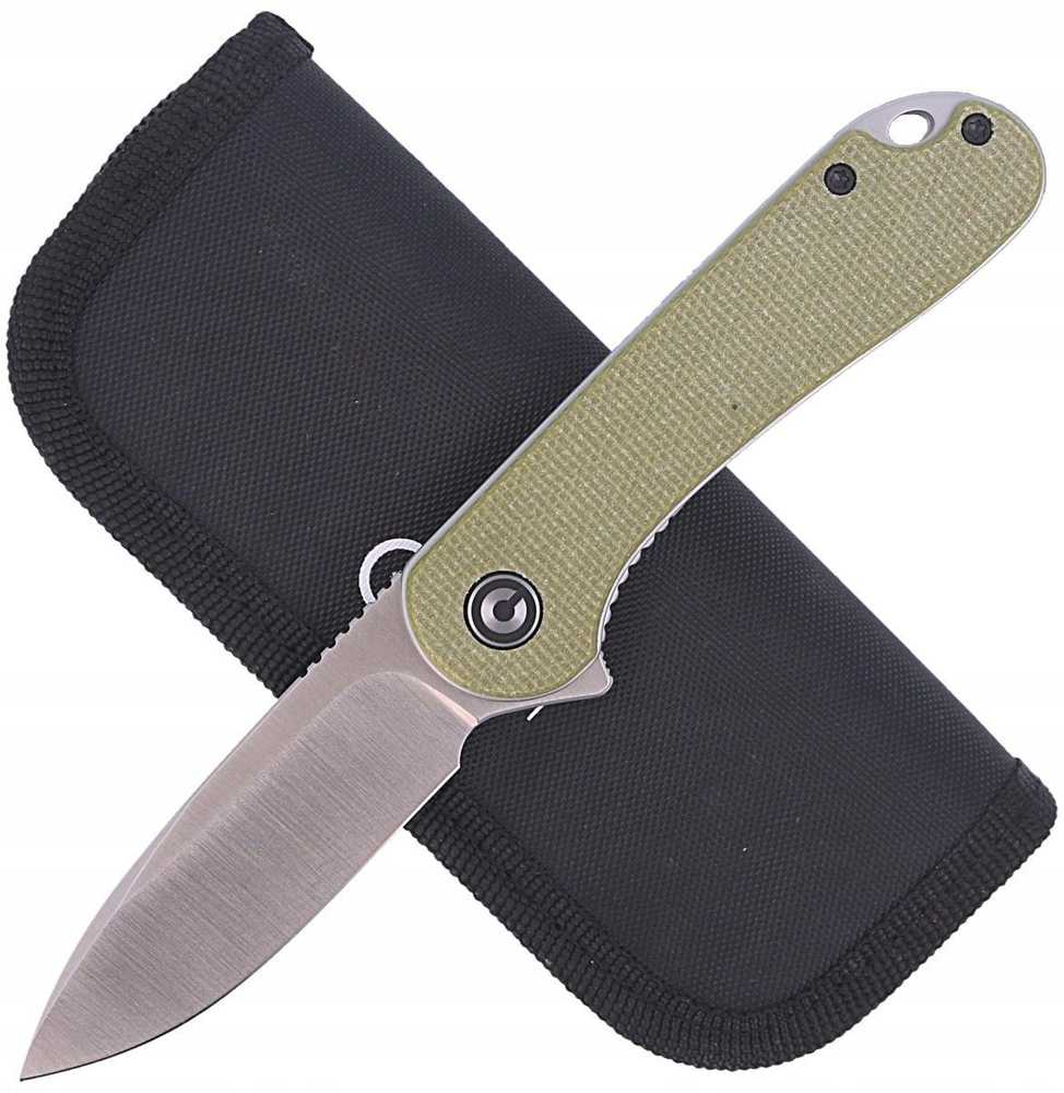 Sulankstomas peilis Civivi Elementum C907S olive micarta