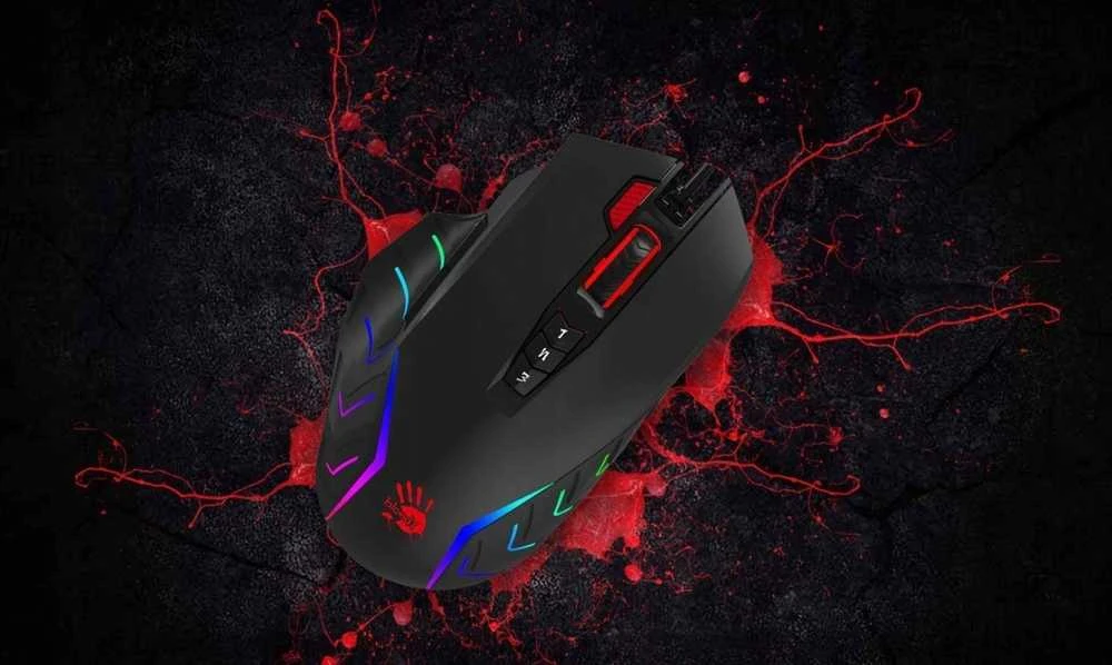 Pelė Myszka žaidimams A4Tech Bloody J95S su laidu 8000 dpi optinė juoda