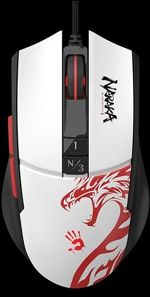 Pelė Myszka žaidimams A4Tech Bloody L65 MAX RGB su laidu 12000 dpi optinė balta