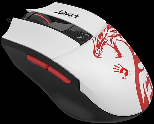 Pelė Myszka žaidimams A4Tech Bloody L65 MAX RGB su laidu 12000 dpi optinė balta