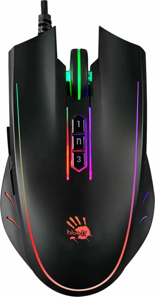 Pelė A4Tech Bloody P81S Activated Su pašvietimu Gamingowa 8000 DPI USB Core 3 Juodas (P81S-CURVE)