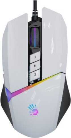 A4tech Bloody Pelė W60 Max aktyvuota, apšviesta žaidimų pelė, 12000 DPI, USB, balta