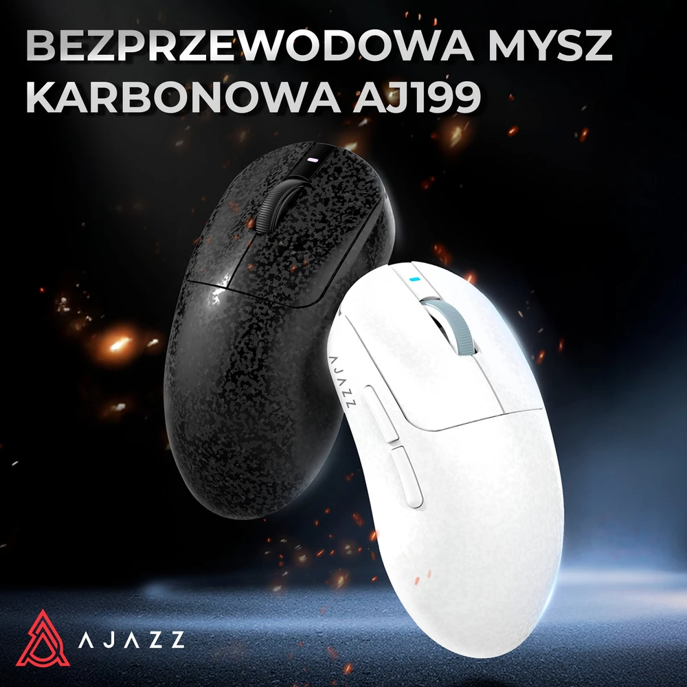 Belaidė pelė Ajazz AJ199 anglies pluošto juoda