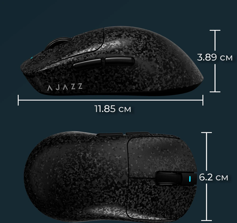 Belaidė pelė Ajazz AJ199 anglies pluošto juoda