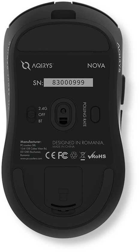 Pelė AQIRYS NOVA Dual Mode Wireless & BT + su laidu Juoda (AQI-GA-MO-12)