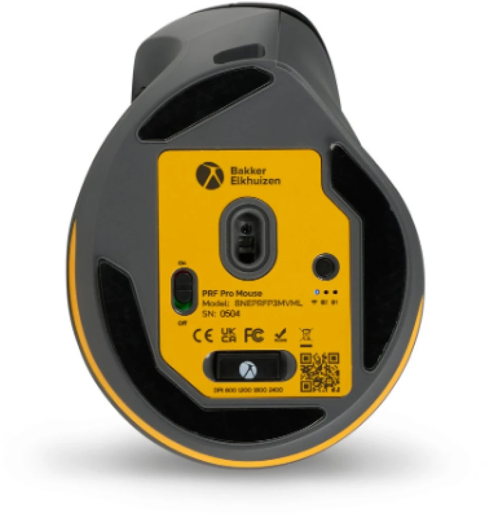 Bakker Elkhuizen Carruzzo BakkerElkhuizen PRF Pro kompiuterinė pelė Biuras Kairė ranka RF belaidė + Bluetooth + USB Type-C Optinis 2400 DPI