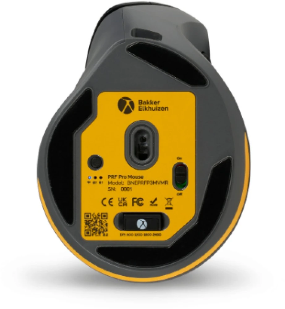 Bakker Elkhuizen Carruzzo BakkerElkhuizen PRF Pro kompiuterinė pelė Biuras dešinei rankai RF belaidė + Bluetooth + USB Type-C Optinis 2400 DPI