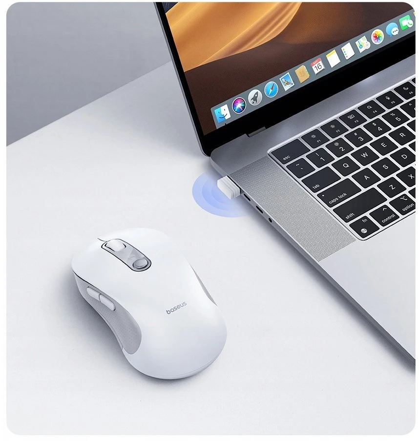 Baseus F02 Ergonominė Bevielė Pelė USB 2.4GHz - Balta