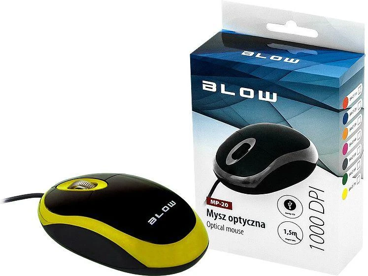 Optinė pelė BLOW MP-20 USB geltona