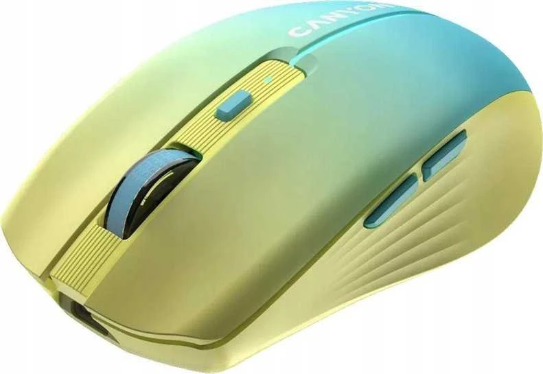 CANYON pelė MW-44 Wireless Charge Geltona mėlyna