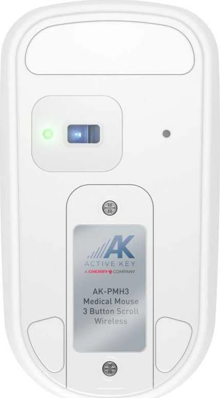 Cherry Pelė AK-PMH3 Medical 3-Button Scroll Wireless Sealed baltas IP68 belaidė. 3 mygtukų ir slinkties valdymas. IP68