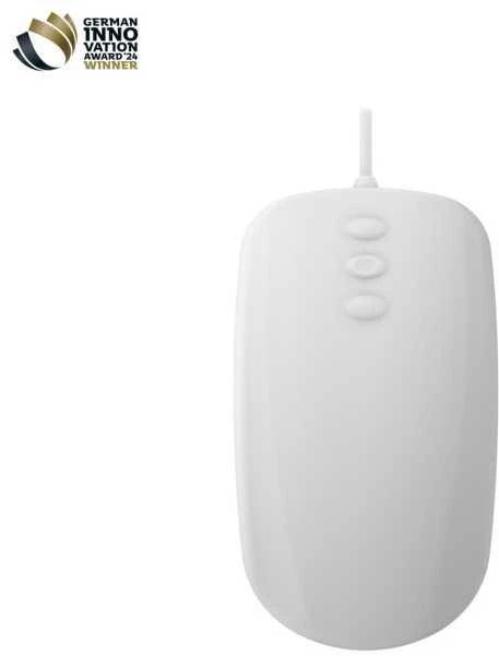Cherry Pelė AK-PMH3 Medical 3-Button Scroll Wireless Sealed baltas IP68 belaidė. 3 mygtukų ir slinkties valdymas. IP68