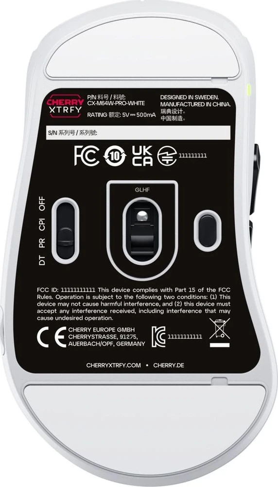 CHERRY XTRFY M64 Pro Wireless, Gaming-pelė - baltas/juodas