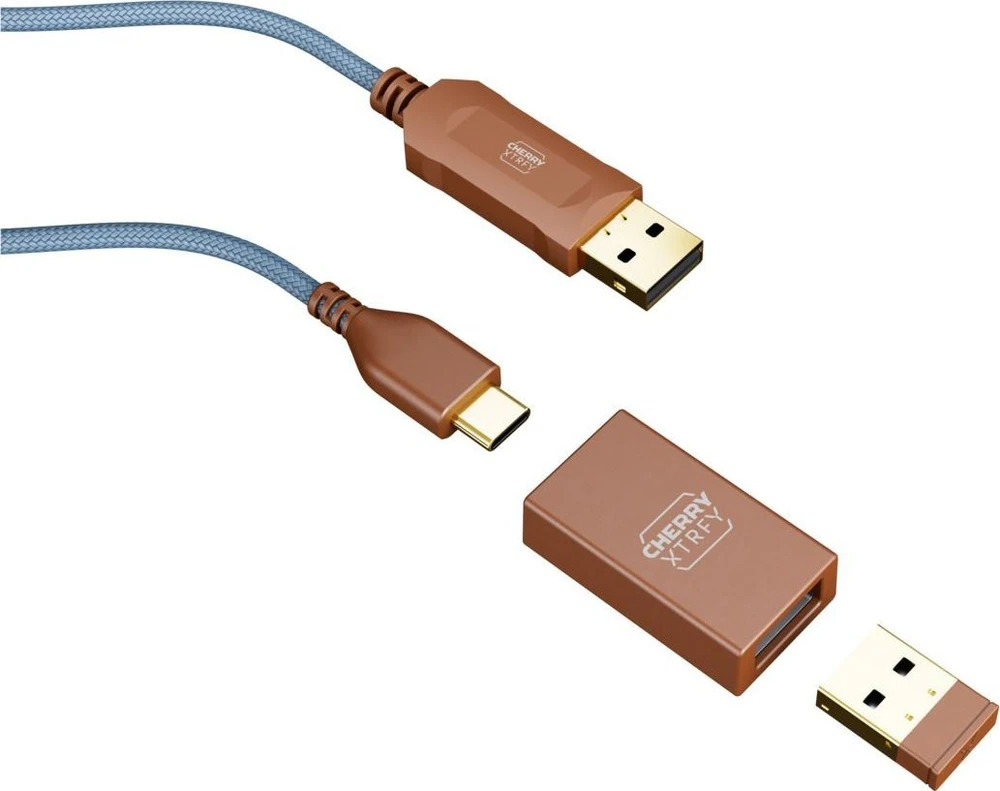 Pelė CHERRY XTRFY M68 belaidės žaidimų ausinės - šviesiai mėlynos/vario spalvos