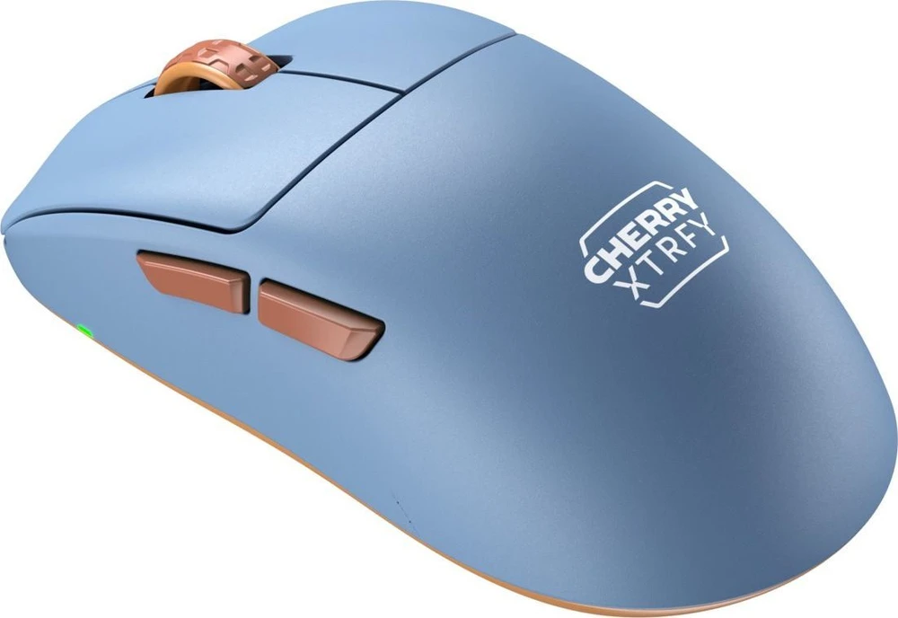 Pelė CHERRY XTRFY M68 belaidės žaidimų ausinės - šviesiai mėlynos/vario spalvos