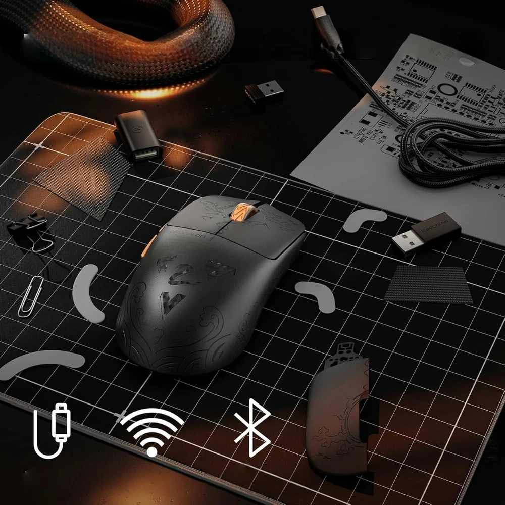 Pelė Myszka žaidimams Keychron G3-Z1 3950 8K Juodas Carbon Fiber belaidė 30000 dpi optinė juoda