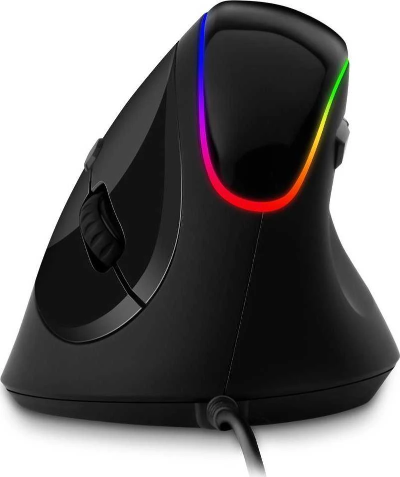 CONNECT IT GAME FOR HEALTH ergonomiška vertikali pelė, su laidu, juoda