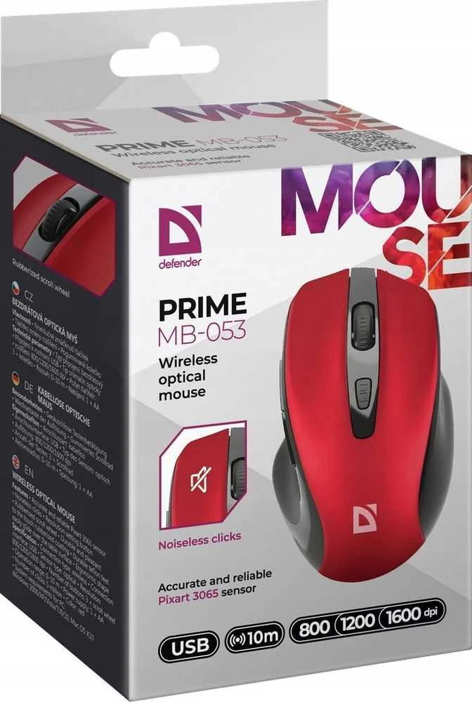 Pelė Defender Prime MB-053 raudona