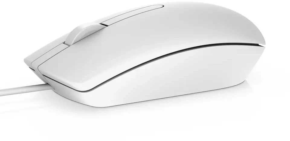 Pelė DELL MS116, Abiem rankoms, Optinis, USB A tipo, 1000 DPI, Balta