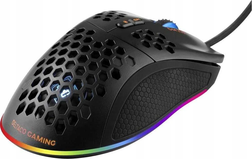 Pelė DELTACO GAMING su laidu, 6400 DPI, RGB, USB, juoda / GAM-108