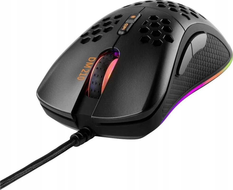 Pelė DELTACO GAMING su laidu, 6400 DPI, RGB, USB, juoda / GAM-108