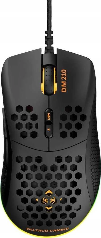 Pelė DELTACO GAMING su laidu, 6400 DPI, RGB, USB, juoda / GAM-108