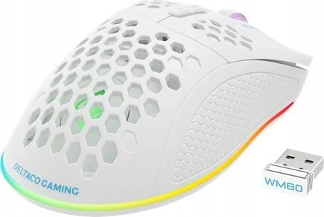 Belaidė itin lengva žaidimų pelė DELTACO GAMING Rožinis LINE PM80 70g svorio, RGB, SPCP6651, 400-4800 DPI, 1000 Hz, rožinė / GAM-120-P