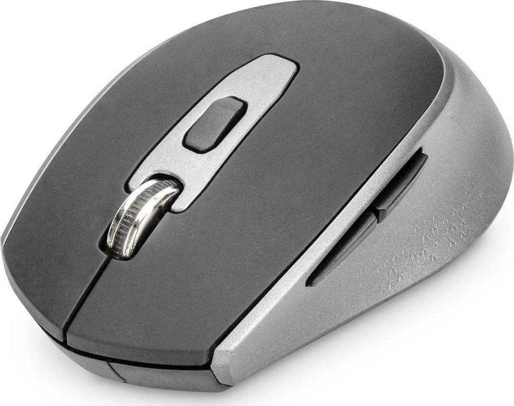 Pelė Digitus Bevielė pelė DIGITUS optinė 1600 DPI 6 przycisków 2,4 GHz, juoda-pilka
