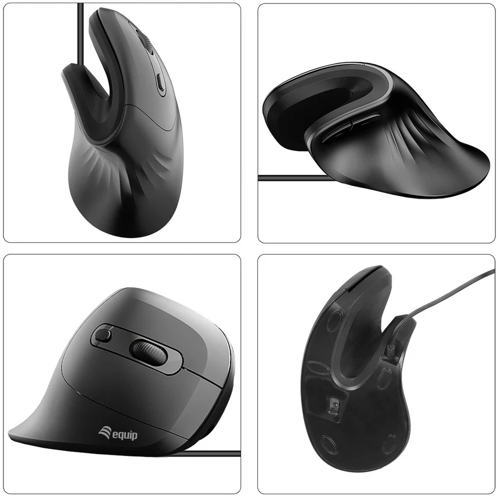 Equip Ergonomiška Pelė USB-A/-C Stker 1.80m Rechts juodas