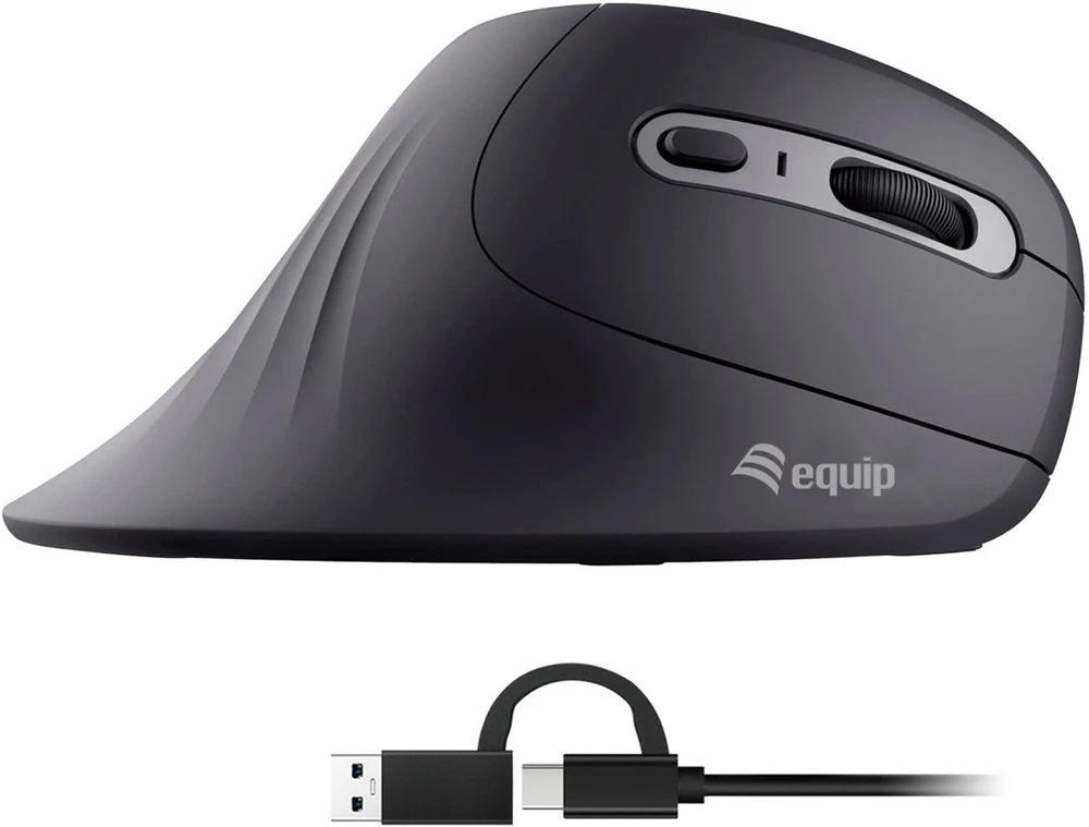 Equip Ergonomiška Pelė USB-A/-C Stker 1.80m Rechts juodas