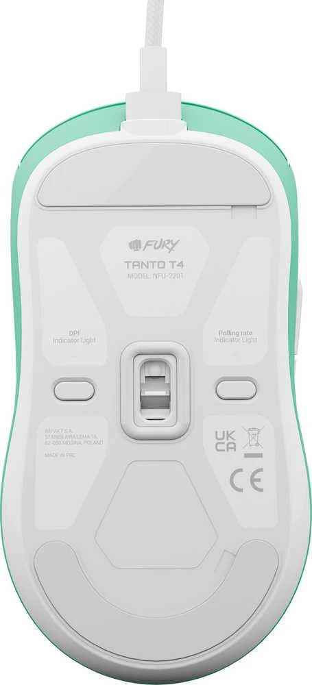 Pelė Myszka žaidimams Fury Tanto T4 su laidu 12000 dpi optinė žalia