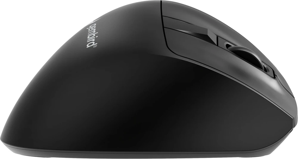 Gembird MUSW3-9B-01 Triple-mode wireless ergonomic pelė (2.4G + BT + USB), 2400 DPI, 9-button, juodas