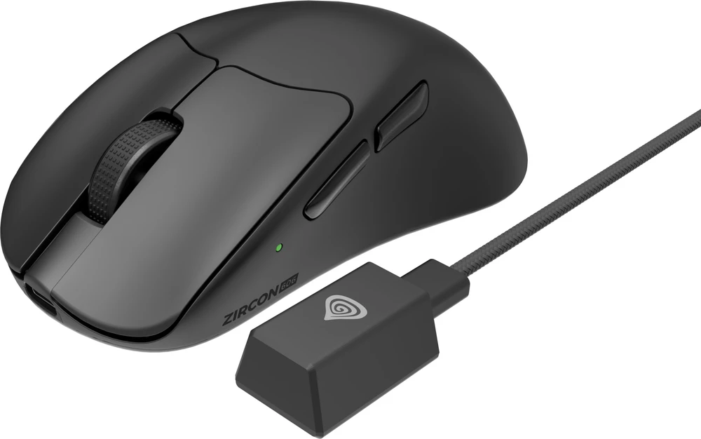 Pelė Myszka žaidimams Genesis Zircon 606 8k belaidė 26000 dpi optinė juoda
