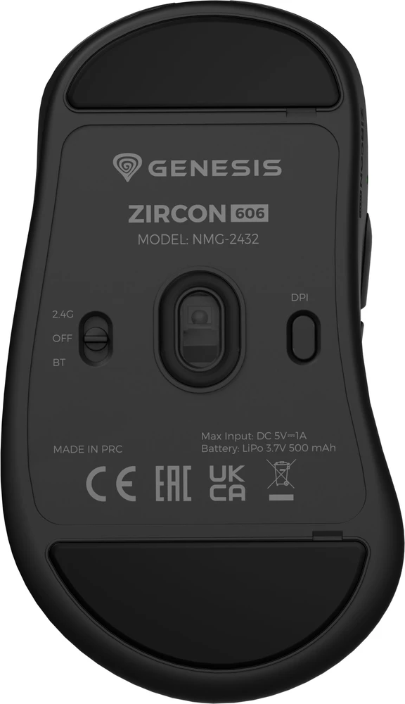 Pelė Myszka žaidimams Genesis Zircon 606 8k belaidė 26000 dpi optinė juoda