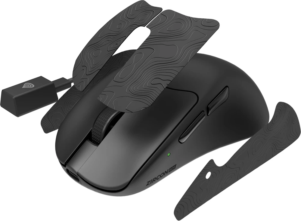 Pelė Myszka žaidimams Genesis Zircon 606 8k belaidė 26000 dpi optinė juoda