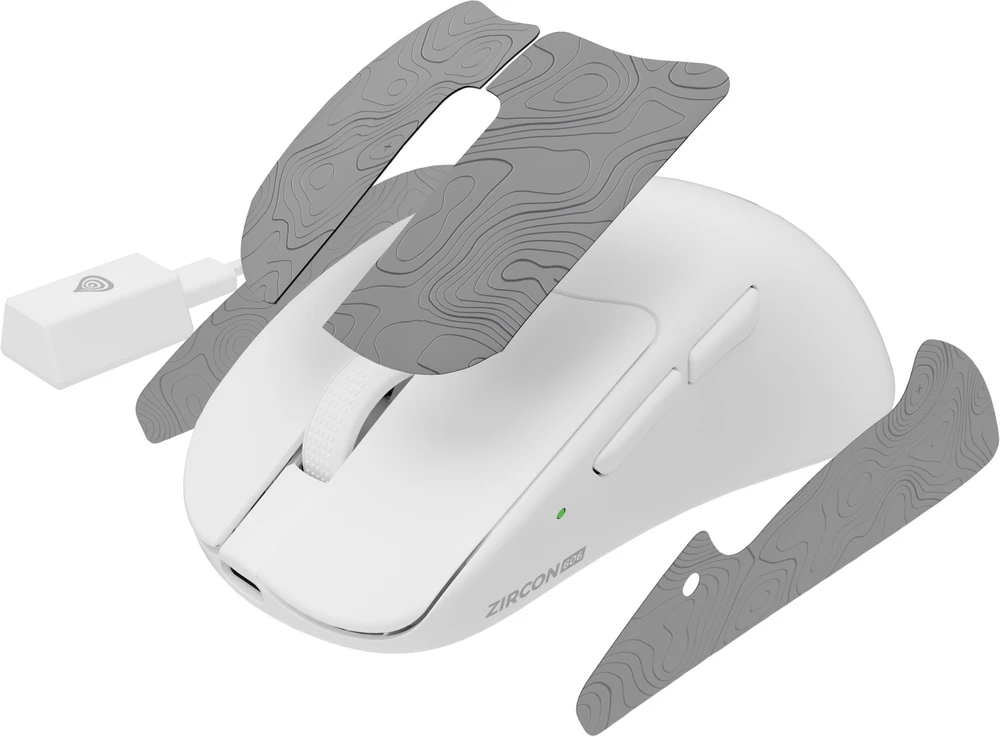 Pelė Myszka žaidimams Genesis Zircon 606 8k belaidė 26000 dpi optinė balta