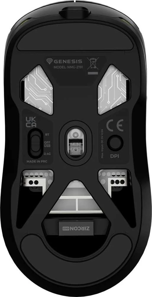 Genesis Pelė žaidimams | Zircon 660 | su laidu/Wireless | 2.4 GHz, Bluetooth, USB | Juodas