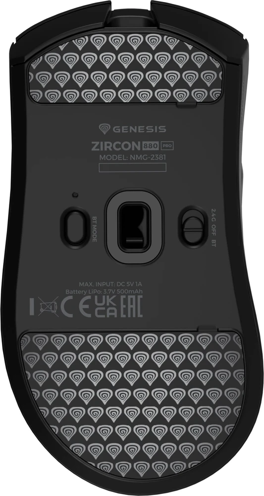 Pelė Myszka žaidimams Genesis Zircon 880 Pro belaidė 30000 dpi optinė juoda